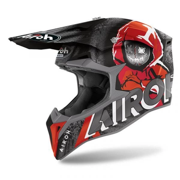Airoh Wraap Alien Black / Red Cross Helmet 1 Airoh Wraap Alien Black / Red Cross Helmet