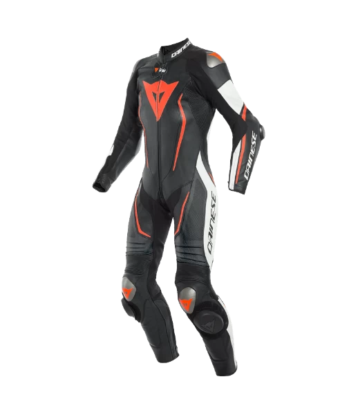 Dainese Misano 2 D-Air Lady Perf. 1-P Suit Black-White-Fluo-Red 1 Dainese Misano 2 D-Air Lady Perf. 1-P Suit Black-White-Fluo-Red