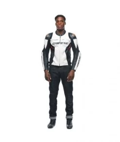 Dainese Racing 4 Leather Jacket White/Black