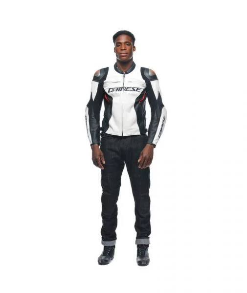 Dainese Racing 4 Leather Jacket White/Black 1 Dainese Racing 4 Leather Jacket White/Black