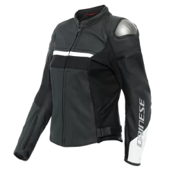 Dainese Rapida Lady Leather Jacket Black-Matt/White