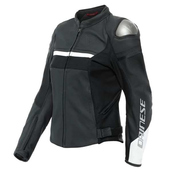 Dainese Rapida Lady Leather Jacket Black-Matt/White 1 Dainese Rapida Lady Leather Jacket Black-Matt/White
