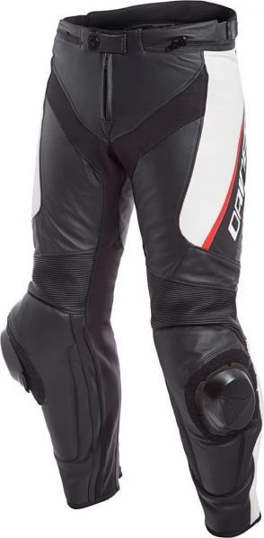 Dainese DELTA 3 Leather Pants BLACK/WHITE/RED